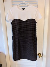 Nwt Express Medium Shirt Dress Black White Very Cute Retro 90s Look $69
