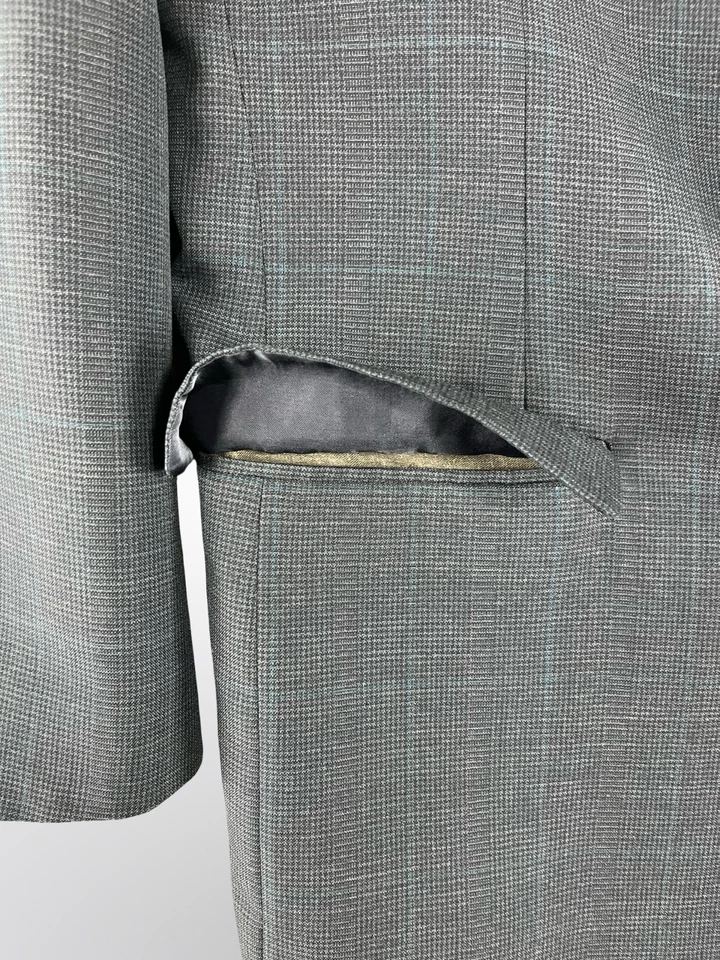 Blazer Vintage Colours by Alexander Julian Masculino Tamanho 40 Cinza/Azul Fabricado Nos EUA - Imagem 4 de 4