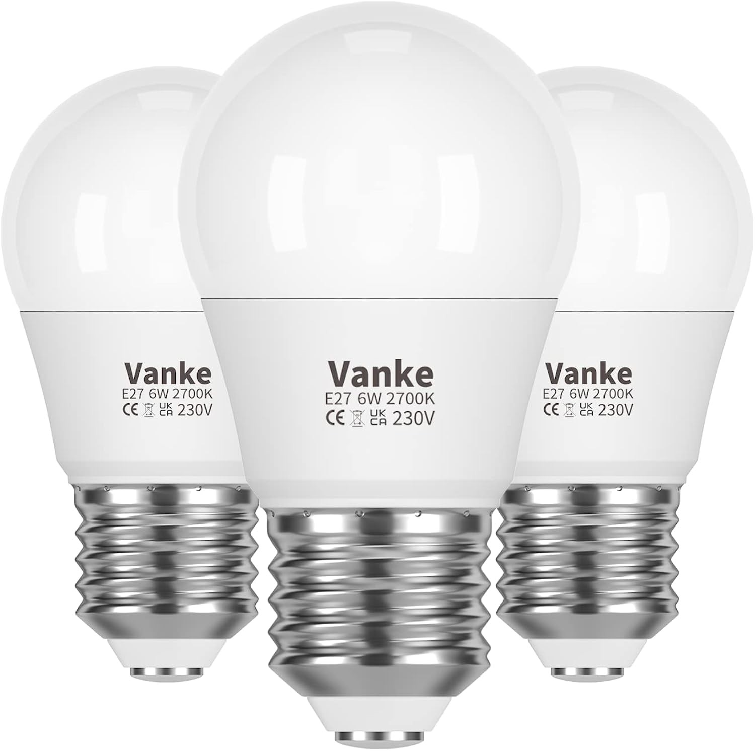 Vanke E27 LED Bulb Golf Ball 6W Warm White 2700K 470 Lumen ES Screw Light Bulb