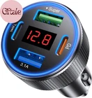 USB C Car Charger, 4 Port 78W USB Car Charger Adapter Fast Charging Multi Port C