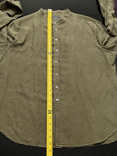 John Varvatos Collection Luxury - Linen Band Collar - Olive - Vintage 2021 $228 - Picture 13 of 13
