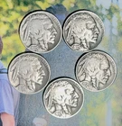 BUFFALO INDIAN Head Nickel FULL DATES  All Different  3 Mints  3 Years  Lot of 5