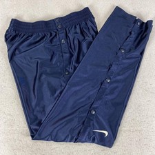 Vintage Nike Tearaway Track Pants Mens Medium Navy Blue Snap Side Swoosh