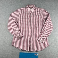 Ben Sherman Shirt 15.5 Red Striped Casual Tailored Slim Button Up Long Sleeve