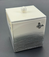 MIKE ALLY NYC Enamel Bathroom Rectangle Box Container w/ Lid Butterflies