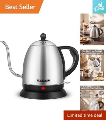 Precision Gooseneck Electric Kettle, 1L BPA-Free Stainless Steel, Auto Shut-Off