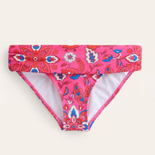Boden size 16-18 Classic Fold Bikini Bottom Pink Botanical Wave NWOT
