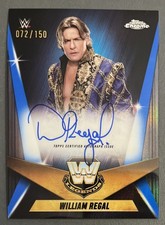 2025 William Regal Topps Chrome WWE Legendary Blue Refractor /150 Auto Card