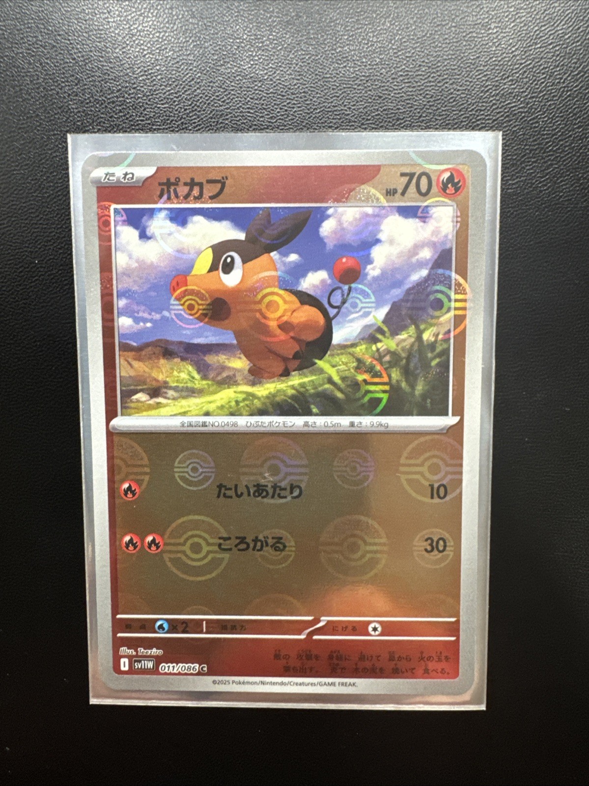 Pokemon TCG Tepig 011/086 (Poke Ball Pattern) SV11W White Flare Japanese NM