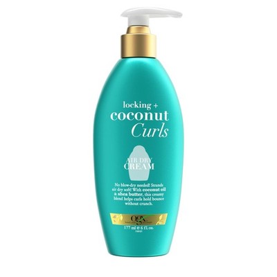 OGX Locking + Coconut Curls Air Dry Cream, No 6 Fl Oz (Pack of 1), Cream 