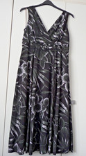 Soon Black Grey White Floral Dress Size 10