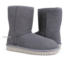 Koolaburra by UGG Koola Short Rabbit Grey Suede Fur Boots Womens Size 8 *NIB*