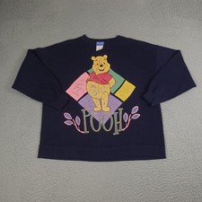 Vintage Pooh Sweatshirt Mens XL Blue Winnie The Pooh Graphic Crewneck USA 90s