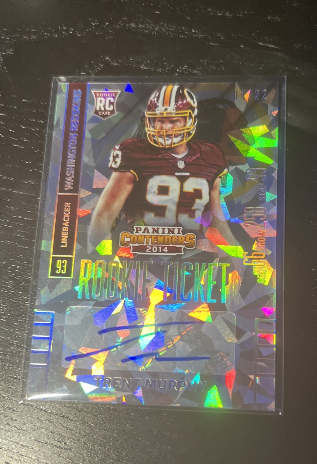 Trent Murphy Panini Contenders #182 Autograph-Cracked Ice