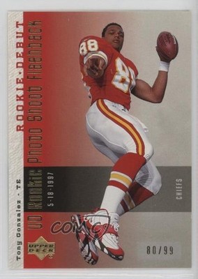 2006 Rookie Debut UD Photo Shoot Flashback Gold 80/99 Tony Gonzalez HOF 1dm4