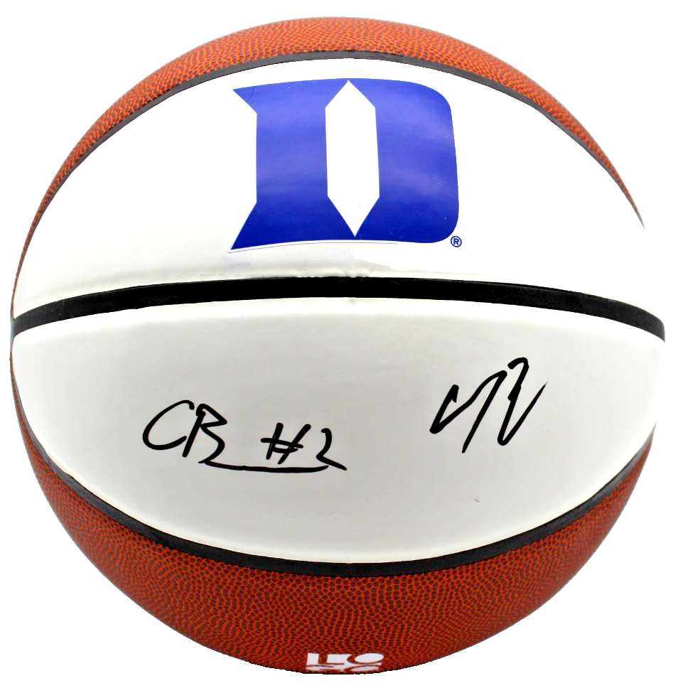 Cam & Cayden Boozer Autographed Signed Duke Blue Devils Logo Basketball w/JSA COA CJ56984 