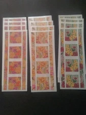 Creative Memories ~ Lot of Twelve Studio Stickers ~ 2" x 5" ~ Flower Squares #2