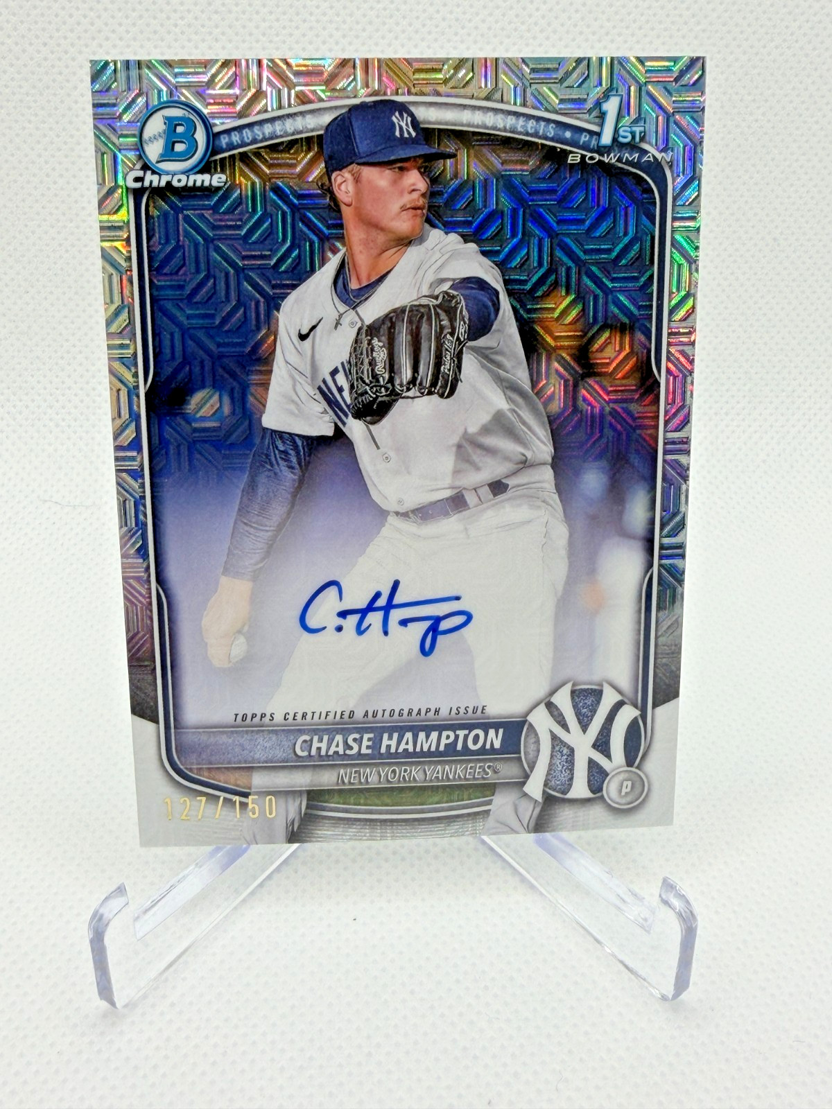 2025 Bowman Chrome Chase Hampton 1st HTA Choice Auto /150 #CPA-CHA Yankees RC