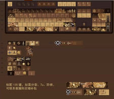 Game Genshin Impact PBT Keycaps For Mechanical Keyboard 135 Keys Side Light Sets