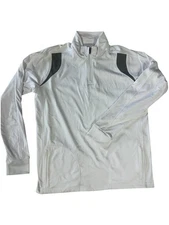 Team365 Men's Quarter Zip Jacket Performance Fleece WHITE Size Large-4XL