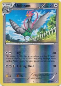 Pokemon TCG Unfezant 86/114 Reverse Holo Rare Black & White Base Set LP