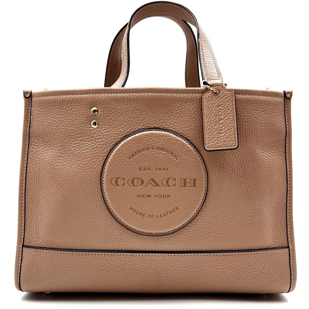 Coach Leather Beige 2Way Tote Bag Authentic G07071047