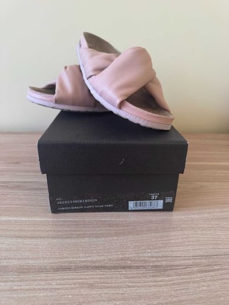 Women Love Moschino Slippers Pink Faux Leather 37