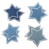 BüGelflicken Jeans Flicken AufnäHer Patches Kleidung Deko Stern Blau 8 StüCk