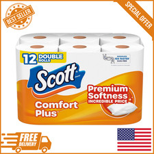 Comfortplus Toilet Paper, 12 Double Rolls, 231 Sheets per Roll, Septic-Safe, 1-P