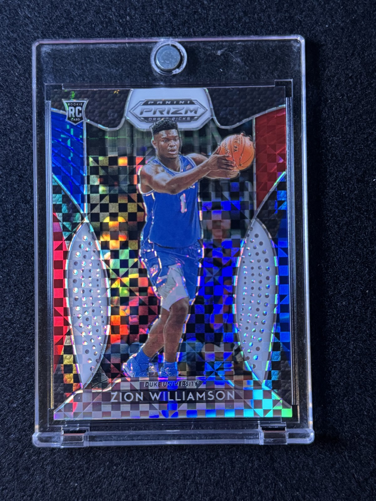 2019 Panini Prizm Draft Picks #64 Zion Williamson Prizms Red White and Blue #/99