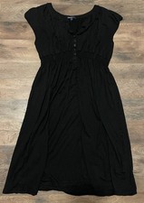 Women’s size large gap maternity dress black flowy stretch short sleeve