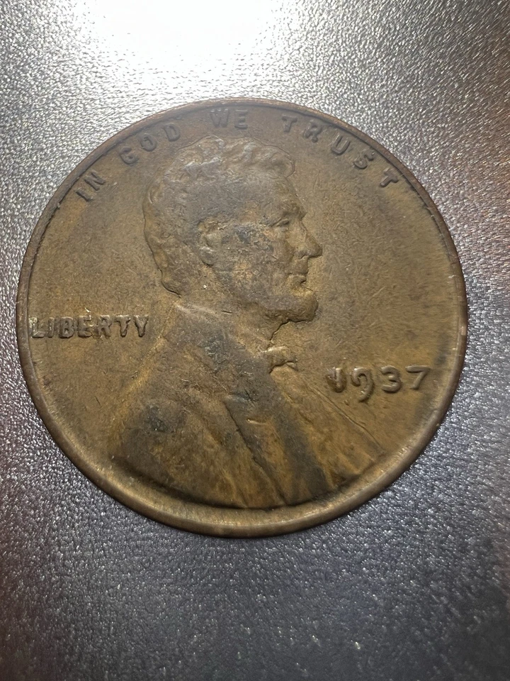 1937-D (No D) “D over 1” Lincoln Wheat Penny Error - Image 2 of 4