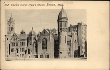Edward Everett Hale Church Boston Massachusetts  Rotograph UDB postcard s410