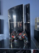 PlayStation 3 Fat 160GB Black Console With Controller And Cables Tested Working