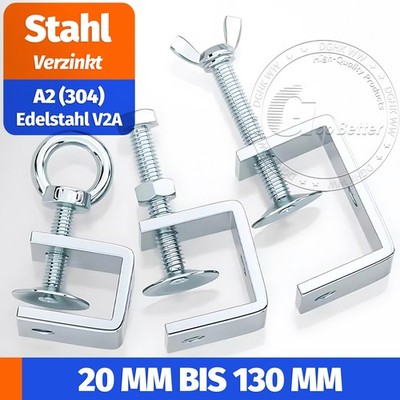 C Klemme Edelstahl V2A / Verzinkt Heavy Duty Tiger Klemme Holzbearbeitung Klemme