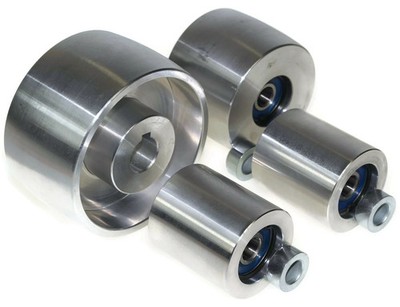 Bandschleifscheibensatz Messerschleifer 4'' Antrieb - 24mm Welle, 3'' Nachführung, 2'' Umlenkrolle