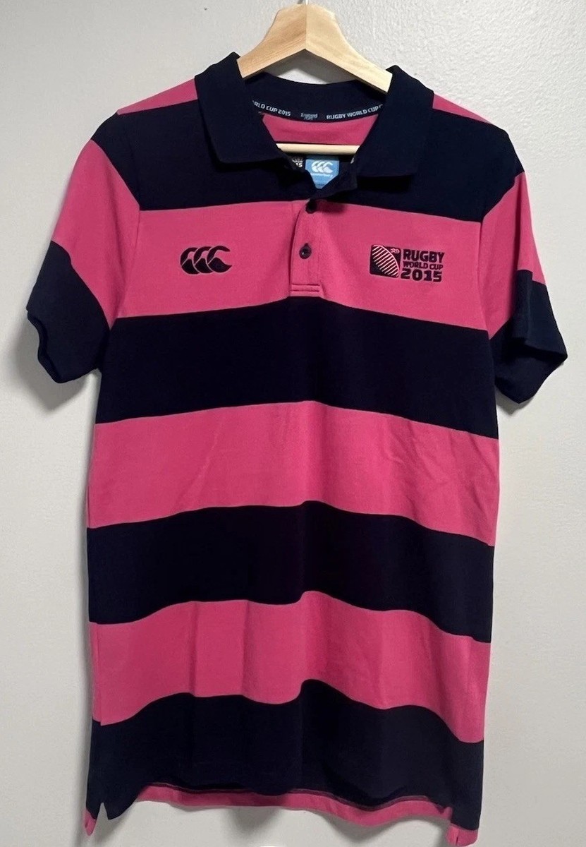 Rugby World Cup 2015 Polo Shirt Mens Medium Canterbury Pink Navy