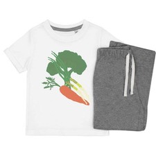 'Broccoli Carrots And Spring onions' Kids Nightwear / Pyjama Set (KP045829)