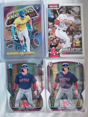 4 Roman Anthony rookie cards 2 Topps 2 Bowman