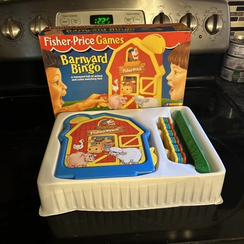 Fisher-Price Barnyard Bingo Board Game Vintage 1994 Complete In Box