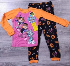 Paw Patrol Halloween Pajamas 4T Toddler Girls Shirt Pant Glow in the Dark PJs