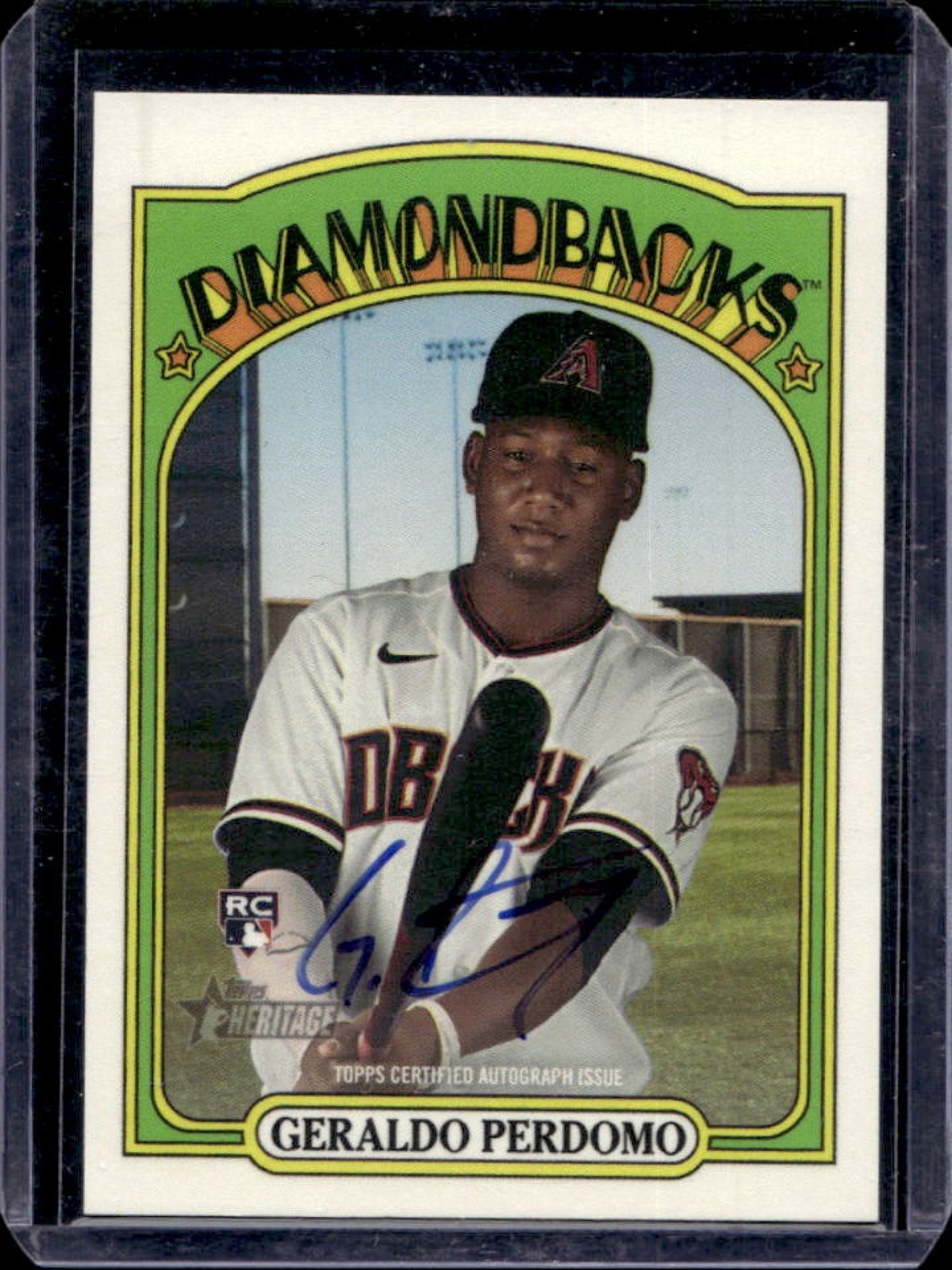 2021 Topps Heritage Geraldo Perdomo Real One Auto High Number RC #ROA-GPE