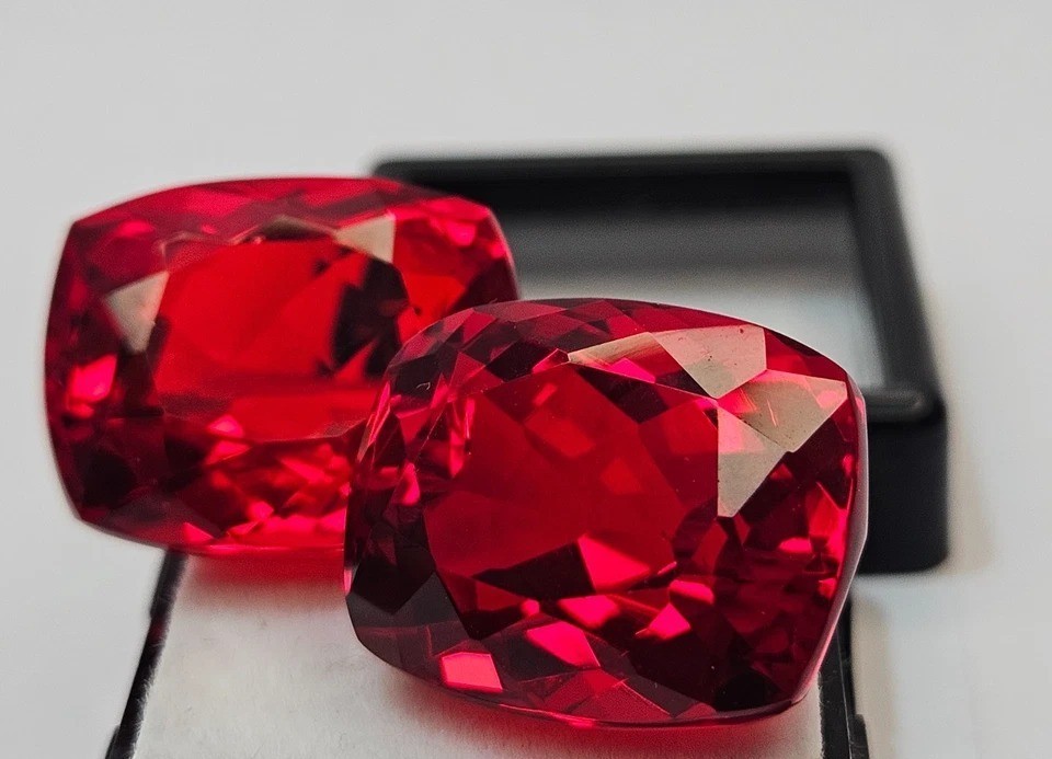 Natural Red Ruby Cushion Cut 53-54ct Loose Gemstones for Earrings