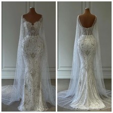 Exquisite Mermaid Evening Dress Sleeveless V-neck Embroidered Glitter Ball Gown