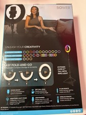 Bower 12'' Foldable LED Ring Light Adjustable Stand, Wireless Remote, Multi-Col
