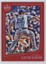 2019 Panini Diamond Kings Short Print Red Framed Clayton Kershaw #142 11ng