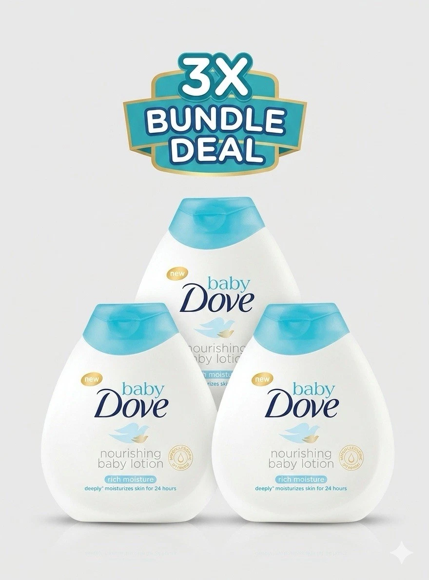 3x Bundle Deal Dove Baby Rich Moisture Body Lotion 200ml