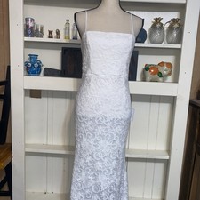 Lulu’s White Floral Lace Cami Maxi Wedding Dress New Medium