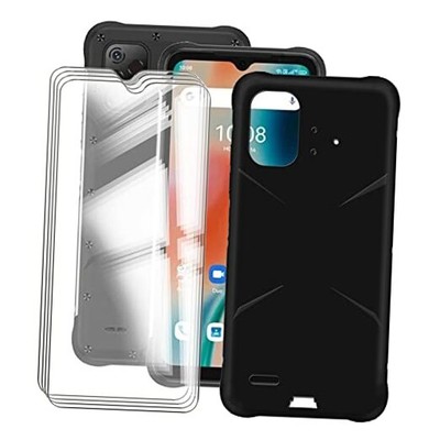 Case for Umidigi Bison X10 Pro (6.53'') with 4 Tempered Glass Screen Protector. 