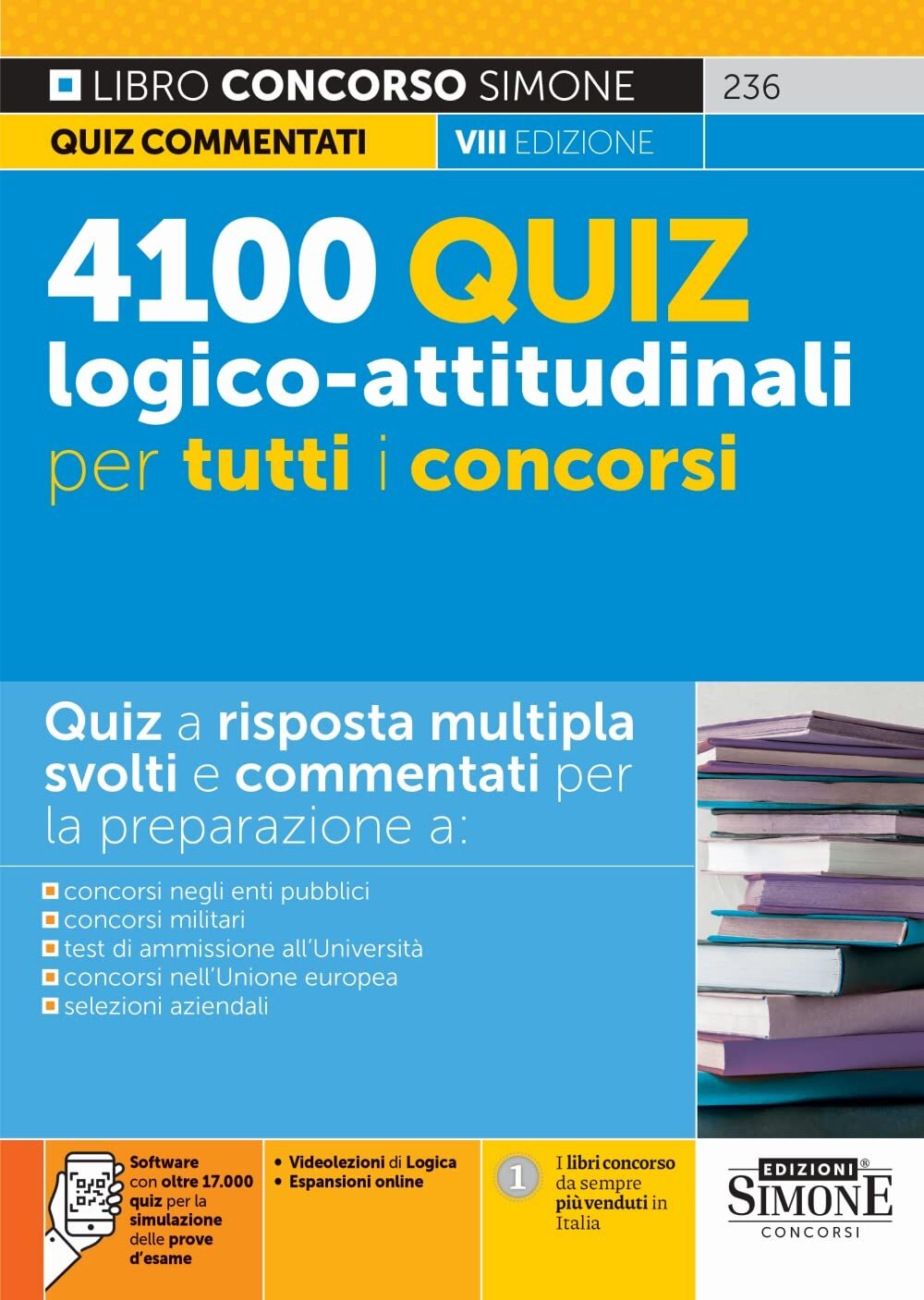 9788891434197 4100 Quiz Logico-attitudinali per tutti i concorsi...ta commentata